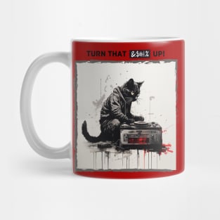 Turn That Up Cat Print For Music Lover and Cat Lover Mug